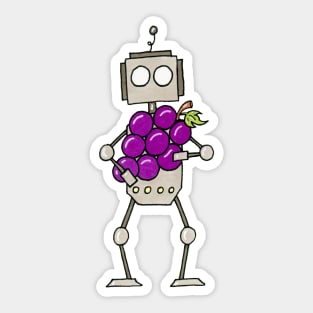 Grape Robot Sticker